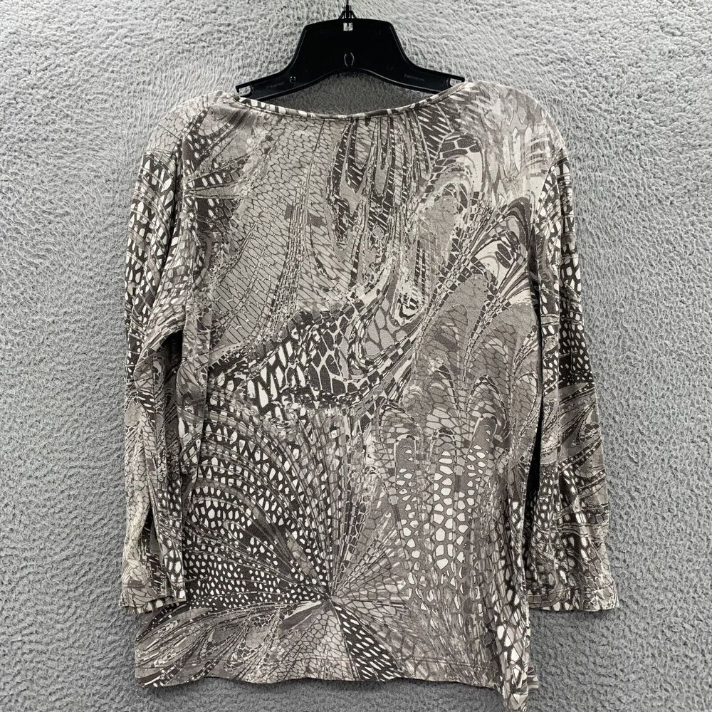 CHICOS Blouse Womens Size 0 Small Top Long Sleeve Beige* - Picture 2 of 9